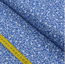 Tecido Estampado para Patchwork - Essentials Floral Branco Fundo Azul (0,50x1,50)