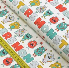 Tecido Estampado para Patchwork - Monstrinhos: Monsters Names