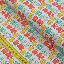 Tecido Estampado para Patchwork - Monstrinhos: Letras Assombradas