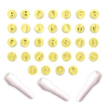 Kit Carimbos Letras para Artesanato e Confeitaria 1,5cm Blue Star - 35 Peças