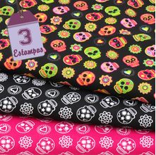 Kit de Tecido Caveira Mexicana (30x70) 3 Estampas
