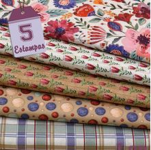 Kit de Tecido Elegance Floral Claro (50x150) 5 Estampas