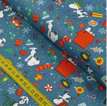 Tecido Estampado para Patchwork - Natal: Snoopy Natal (0,50x1,40)