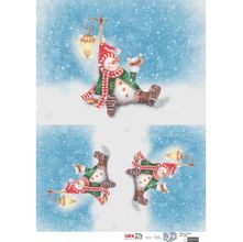 Papel para Decoupage OPAPEL 30x45 - Boneco de Neve