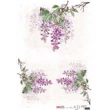 Papel para Decoupage OPAPEL 30x45 - Flor Glicínias