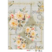 Papel para Decoupage OPAPEL 30x45 - Flor Rosa Paris