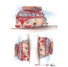 Papel para Decoupage OPAPEL 30x45 - Carros Kombi