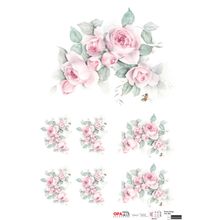 Papel para Decoupage OPAPEL 30x45 - Flor Rosa Vintage