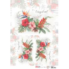 Papel para Decoupage OPAPEL 30x45 - Flores Tropicais
