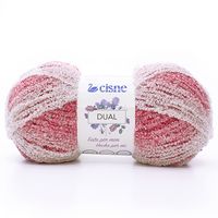 Fio Cisne Dual 100g 618 mescla branco/vermelho