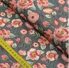 Tecido Estampado para Patchwork - Requinte: Floral Sweet Escuro (0,50X1,40)