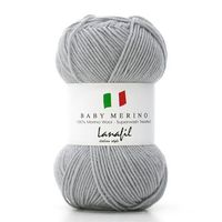 Fio Baby Merino Superwash 50g 3153 cinza mescla claro