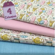 Kit de Tecido Modern Kitchen: Sorvetinho (30X70) 4 Estampas