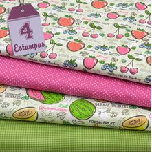 Kit de Tecido Modern Kitchen: Frutas Frescas (30X70) 4 Estampas