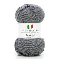 Fio Baby Merino Superwash 50g 3154 cinza mescla médio