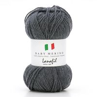 Fio Baby Merino Superwash 50g 3155 cinza mescla escuro