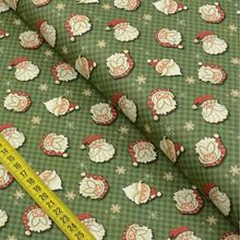 Tecido Estampado para Patchwork - Happy Christmas: Noel Fundo Verde (0,50x1,40)