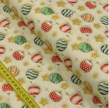 Tecido Estampado para Patchwork  Mesa Posta Natal: Bolas Natalinas (0,50x1,40)