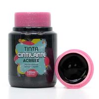 Tinta PVA Cintilante 100ml - Acrilex
 520 - preto