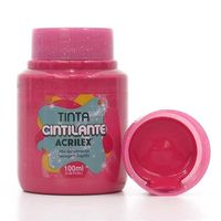 Tinta PVA Cintilante 100ml - Acrilex
 542 - rosa escuro