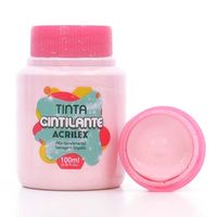 Tinta PVA Cintilante 100ml - Acrilex
 894 - rosa cotton