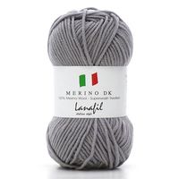 Fio Merino DK Superwash 50g 2912 cinza platina médio