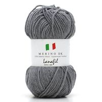 Fio Merino DK Superwash 50g 3173 cinza mescla médio