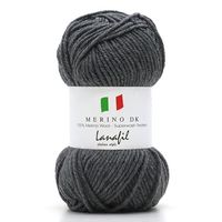 Fio Merino DK Superwash 50g 3174 cinza mescla escuro