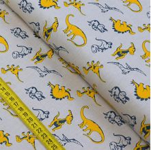 Tecido Estampado para Patchwork - Essentials Dino Fundo Cinza (0,50x1,50)