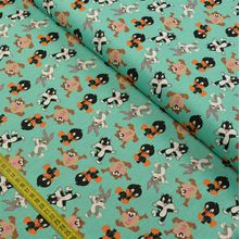 Tecido Estampado para Patchwork - Warner Bros: Looney Tunes Baby Fundo Verde (0,50x1,40)