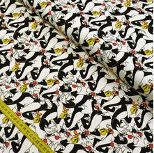 Tecido Estampado para Patchwork - Warner Bros: Looney Tunes Frajola E Piu Piu Fundo Off White (0,50x1,40)
