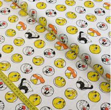 Tecido Estampado para Patchwork - Warner Bros: Looney Tunes Frajola E Piu Piu Bolas Fundo Off White (0,50x1,40)
