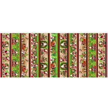Tecido Estampado para Patchwork- Natal: Barrado Trenó Cor 2414 (0,50x1,40)