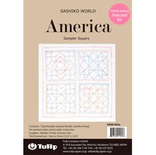 Kit de Bordado Tulip Sashiko - América Quadrado de Amostra