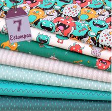 Kit de Tecido Mini Monstrinhos (30x70) 7 Estampas
