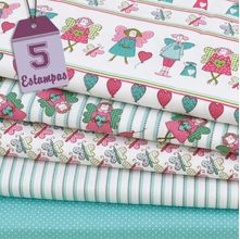 Kit de Tecido Sonho e Magia Borboletas (30x70) 5 Estampas