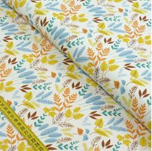 Tecido Estampado para Patchwork - Branch: Folhas Fundo Bege Claro (0,50x1,40)