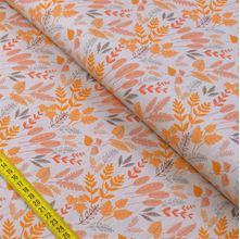 Tecido Estampado para Patchwork - Branch: Folhas Fundo Cinza (0,50x1,40)