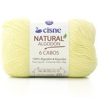 Fio Cisne Natural Algodón 6 Cabos 100g - 100% Algodão 00292 - amarelo candy