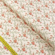 Tecido Estampado para Patchwork - TBT Kokeshi: Cerejeiras Fundo Bege (0,50x1,40)