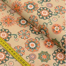 Tecido Estampado para Patchwork - Triplice: Floral Folk Bege (0,50x1,40)