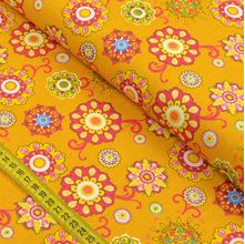 Tecido Estampado para Patchwork - Triplice: Floral Folk Amarelo (0,50x1,40)