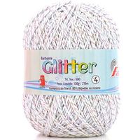 Barbante Glitter Fial nº 4 - 215 Metros 0031 branco/irisado