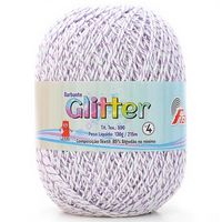 Barbante Glitter Fial nº 4 - 215 Metros 0386 branco/roxo