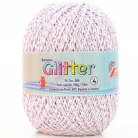 Barbante Glitter Fial nº 4 - 215 Metros 0381 branco/pink