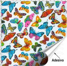 Tecido Adesivo para Patchwork - Borboleta 005 (45x70)