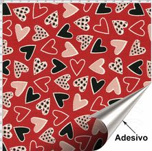 Tecido Adesivo para Patchwork - Coração 005 (45x70)