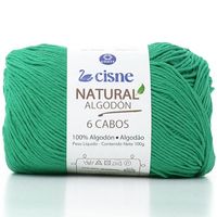 Fio Cisne Natural Algodón 6 Cabos 100g - 100% Algodão 00229 - verde bandeira