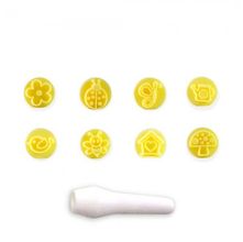 Kit Carimbos Jardim Encantado para Artesanato e Confeitaria 1,5cm Blue Star - 9 Peças