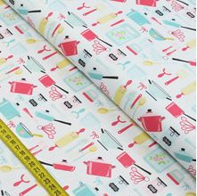 Tecido Estampado para Patchwork - Yummy: Utensílios (0,50x1,40)